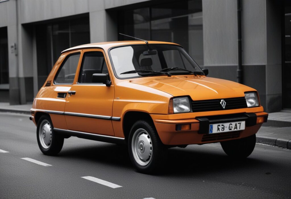 voici une Renault Super 5 de couleur orange