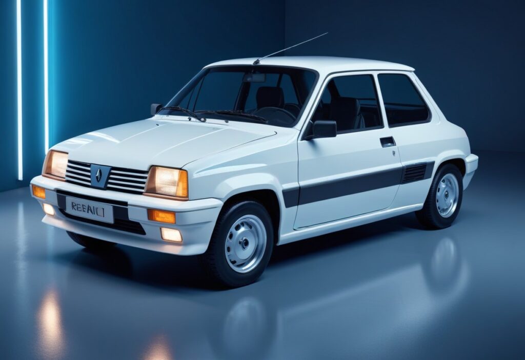 voici une Renault Super 5 de couleur blanche