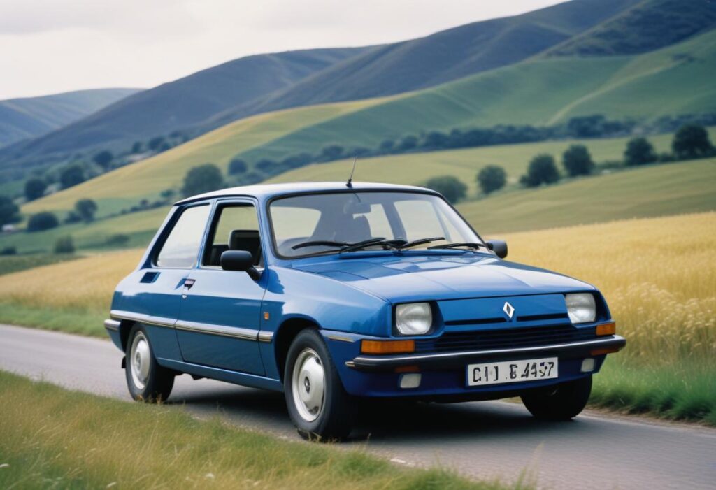 voici une Renault Super 5 de couleur bleue